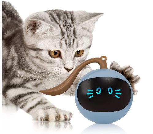 FOFOS Cat Toys 360°Self Rolling Ball Toy Interactive Toys Cat Wand Teaser Toys