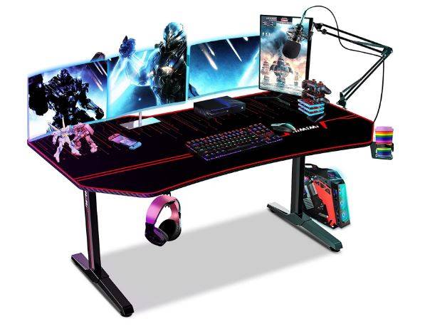 Himimi 63'' Gaming Desk, Ergonomic Large PC Gaming Desks