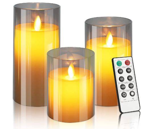 Aignis Flameless Flickering with Remote, Battery Operated