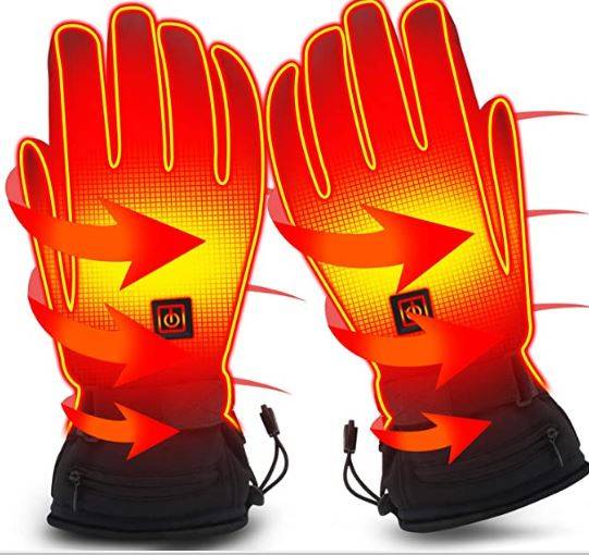 Autocastle Store Electric Battery Heated Gloves for Women Men,Touchscreen Texting Water-resistant Thermal Heat Gloves