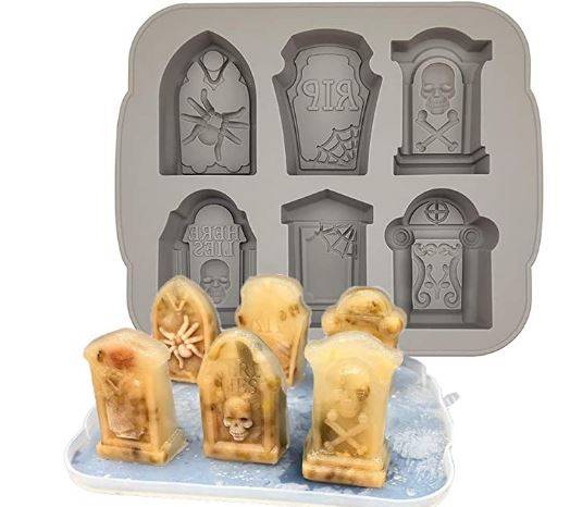 Halloween Molds Tombstone Silicone Ice Cube Tray RIP Gravestone Ice Molds Silicone Coffin Resin Mold Halloween Candy Chocolate Mold 