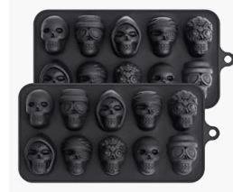 Webake Silicone Chocolate Molds Skull Candy Mold for Jelly Crayon Resin,