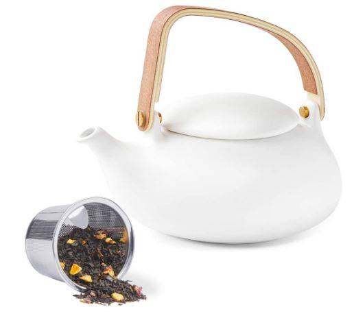 ZENS Teapot with Infuser,Matte Ceramic Japanese Tea Pot