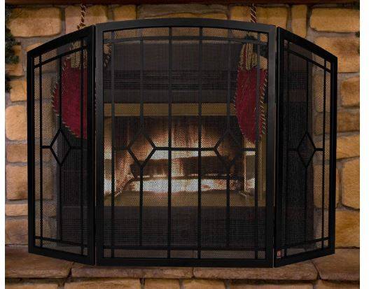 FireBeauty Fireplace Screen 3 Panel with Handles Wrought