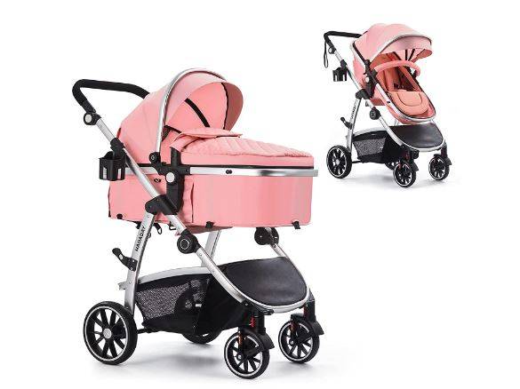 HAGADAY Baby Stroller, Infant Stroller with Reversible Seat, Newborn Stroller with Canopy
