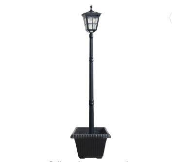 Kemeco ST4311AHP LED Cast Aluminum Solar Lamp Post Light with Planter for Outdoor Landscape Pathway Driveway Street Patio Garden Yard