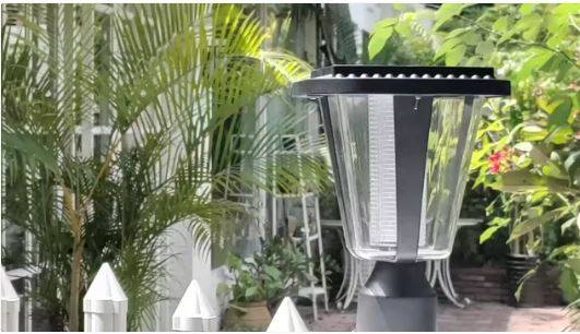 solar lamp post with planter
