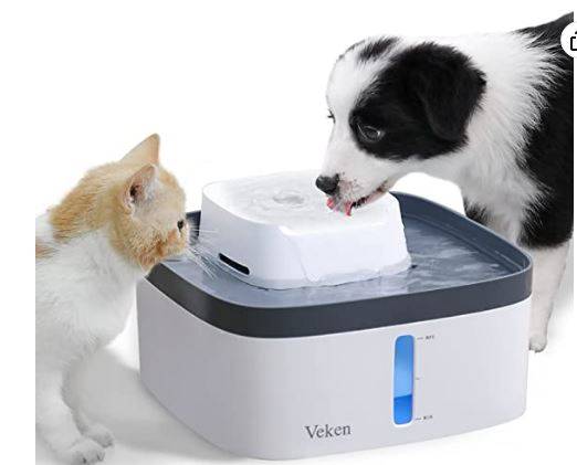 veken cat and dog fountain