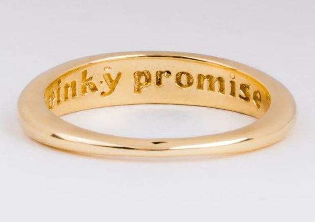 pinky promise ring in gold