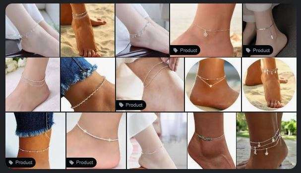 silver anklets for women